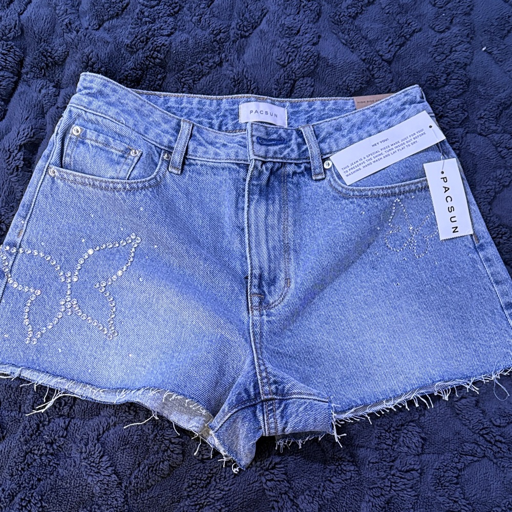PacSun Blue Jean Shorts Distressed Cut-Off Style